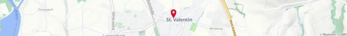 Kartendarstellung des Standorts für St. Valentinus-Apotheke in 4300 Sankt Valentin